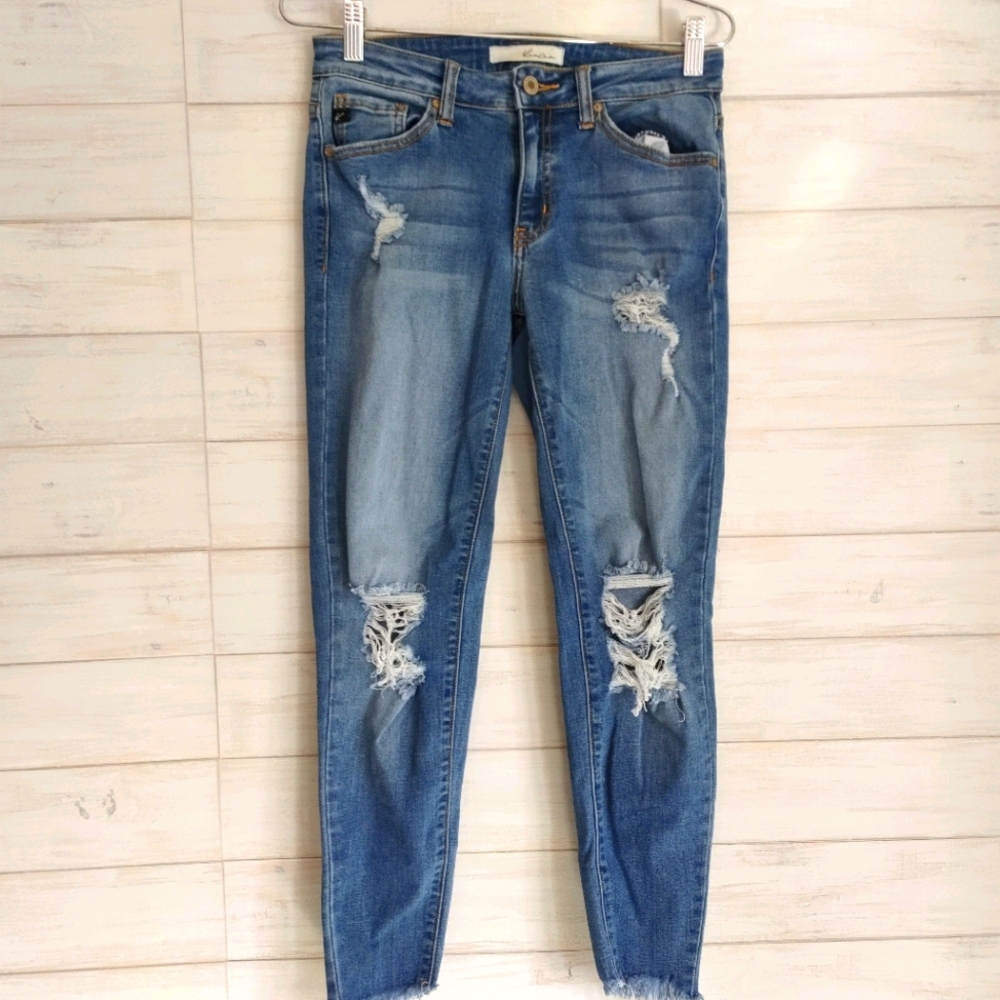 KANCAN GOT IT ALL DISTRESSED JEANS - LIGHT WASH